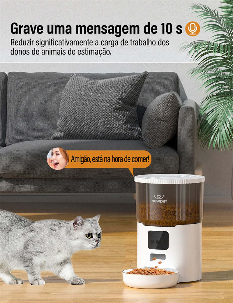 Alimentador Automático para pets com Gravador de voz NewPet