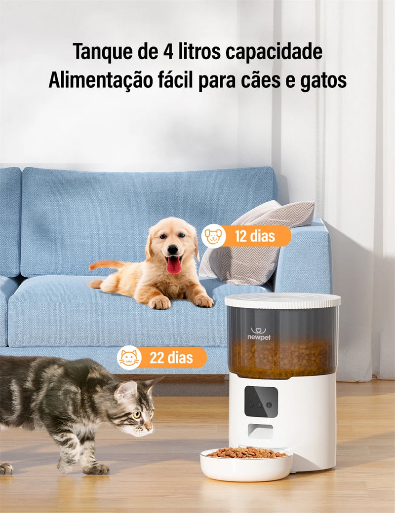 Alimentador Automático para pets com Gravador de voz NewPet